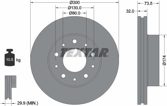 Textar 92157305 - Тормозной диск autospares.lv