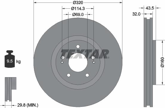 Textar 92169903 - Тормозной диск autospares.lv