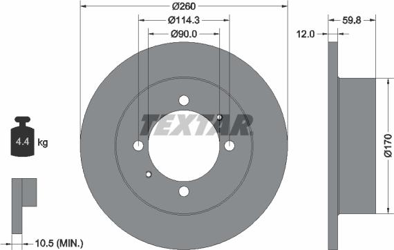 Textar 92169603 - Тормозной диск autospares.lv