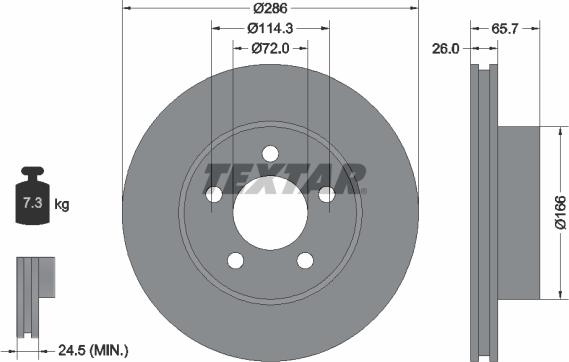 Textar 92169003 - Тормозной диск autospares.lv