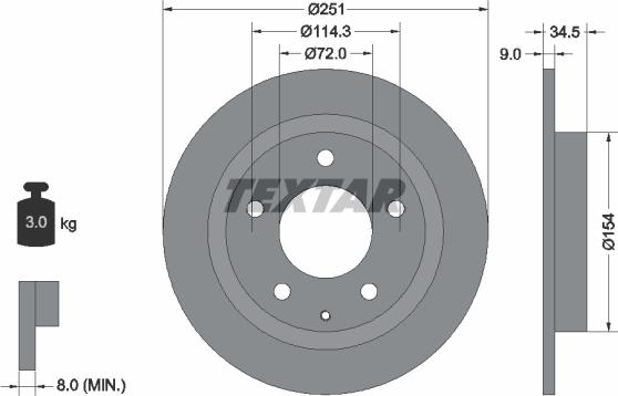 Textar 92169300 - Тормозной диск autospares.lv