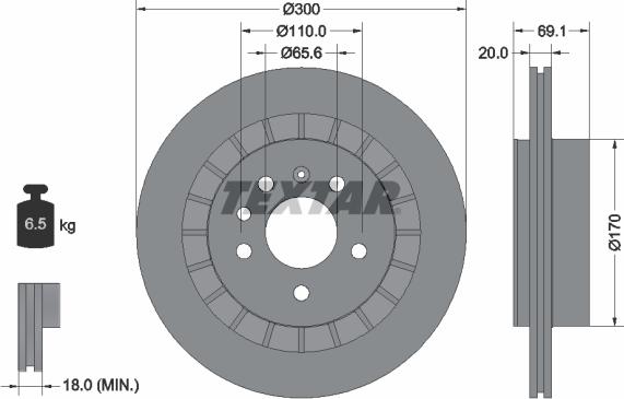 Textar 92164900 - Тормозной диск autospares.lv