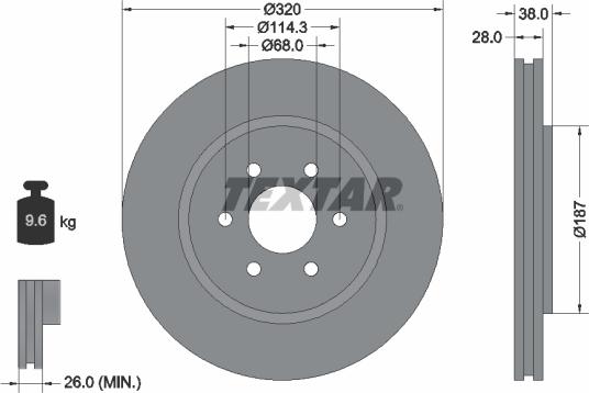 Textar 92164403 - Тормозной диск autospares.lv