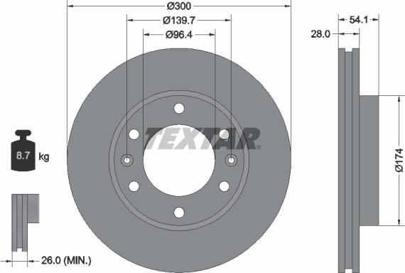 Textar 92164500 - Тормозной диск autospares.lv