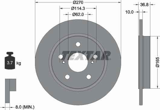 Textar 92164000 - Тормозной диск autospares.lv