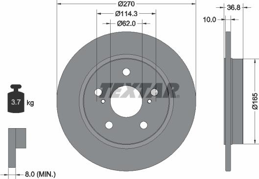 Textar 92164003 - Тормозной диск autospares.lv