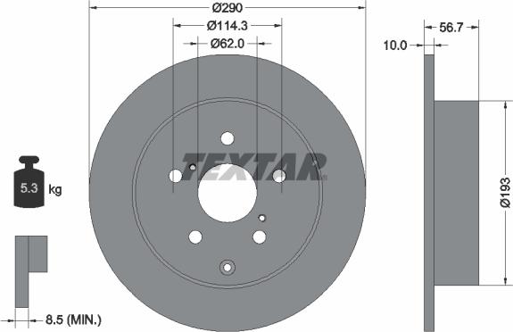 Textar 92164803 - Тормозной диск autospares.lv