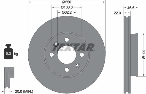 Textar 92164700 - Тормозной диск autospares.lv