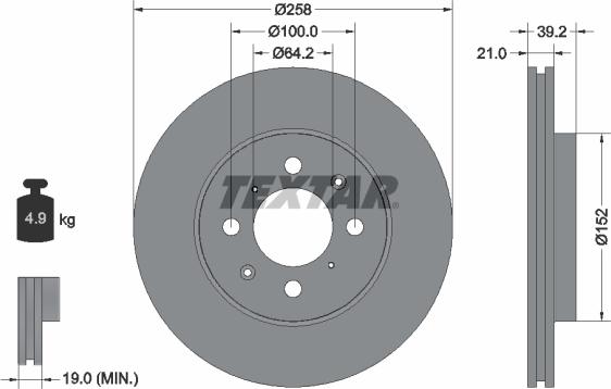 Textar 92165900 - Тормозной диск autospares.lv