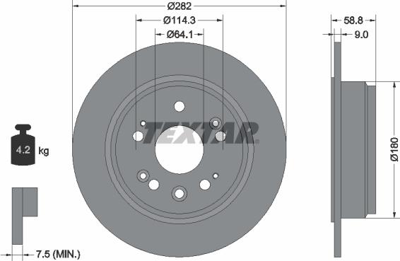 Textar 92165700 - Тормозной диск autospares.lv