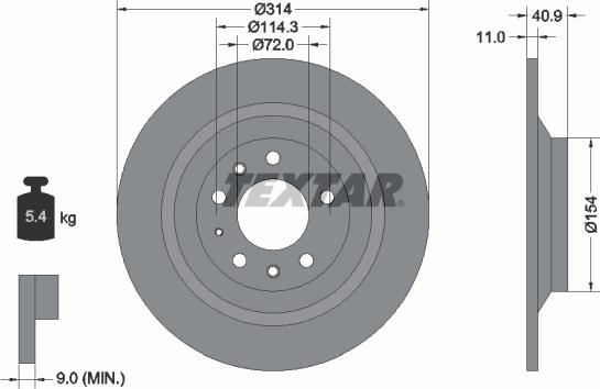 Textar 92166400 - Тормозной диск autospares.lv