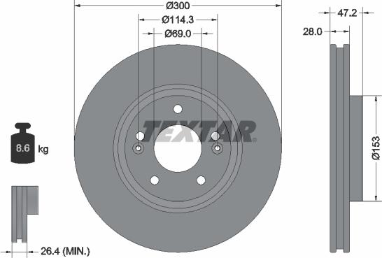 Textar 92166500 - Тормозной диск autospares.lv