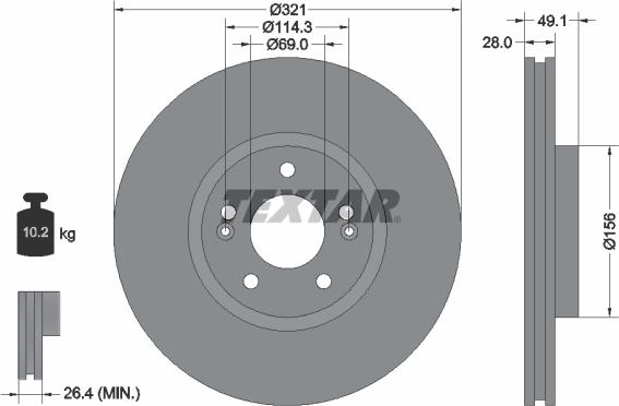 Textar 92166005 - Тормозной диск autospares.lv