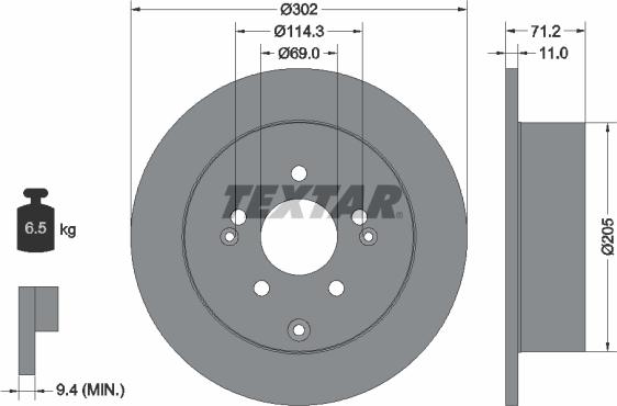 Textar 92166100 - Тормозной диск autospares.lv