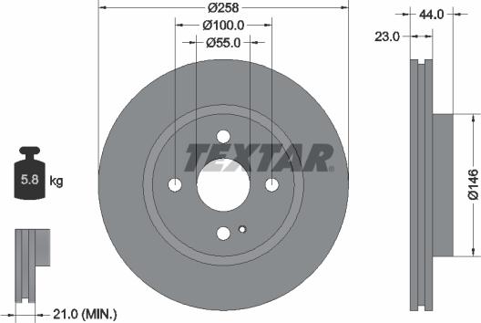 Textar 92166800 - Тормозной диск autospares.lv