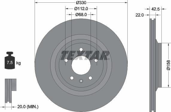 Textar 92160403 - Тормозной диск autospares.lv