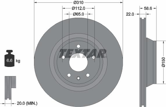 Textar 92160603 - Тормозной диск autospares.lv