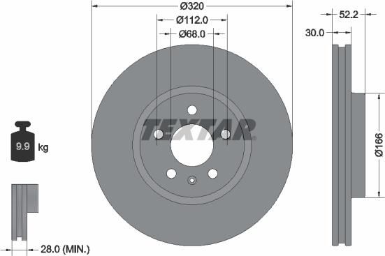 Textar 92160003 - Тормозной диск autospares.lv