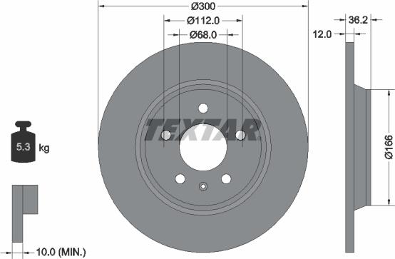 Textar 92160103 - Тормозной диск autospares.lv