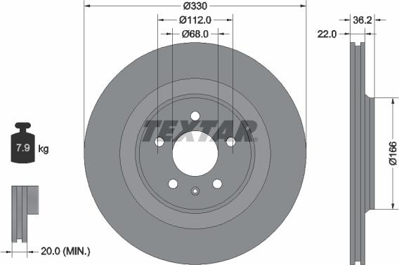 Textar 92160305 - Тормозной диск autospares.lv