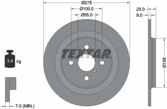 Textar 92161900 - Тормозной диск autospares.lv