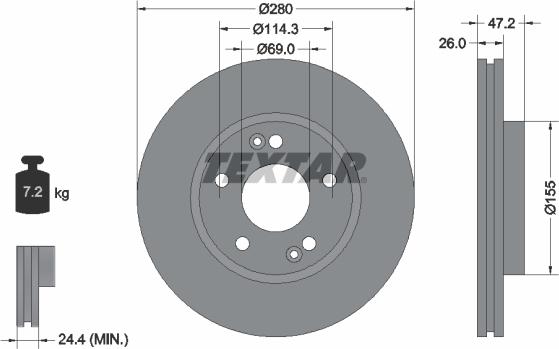 Textar 92161600 - Тормозной диск autospares.lv