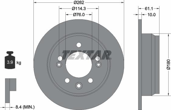 Textar 92161700 - Тормозной диск autospares.lv