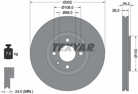 Textar 92168500 - Тормозной диск autospares.lv