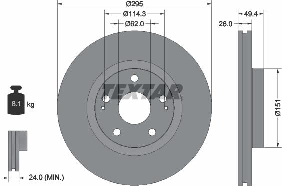 Textar 92168003 - Тормозной диск autospares.lv