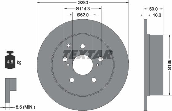 Textar 92168100 - Тормозной диск autospares.lv