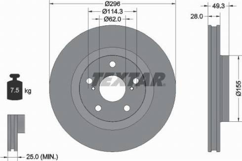 Textar 92168800 - Тормозной диск autospares.lv