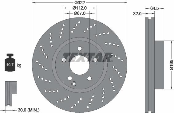 Textar 92163405 - Тормозной диск autospares.lv