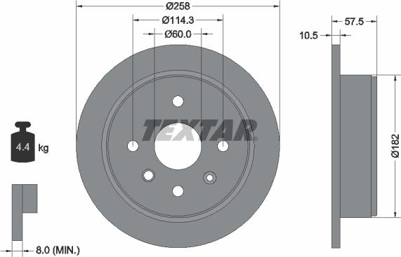 Textar 92163000 - Тормозной диск autospares.lv