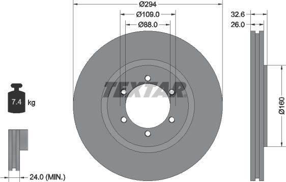 Textar 92162600 - Тормозной диск autospares.lv