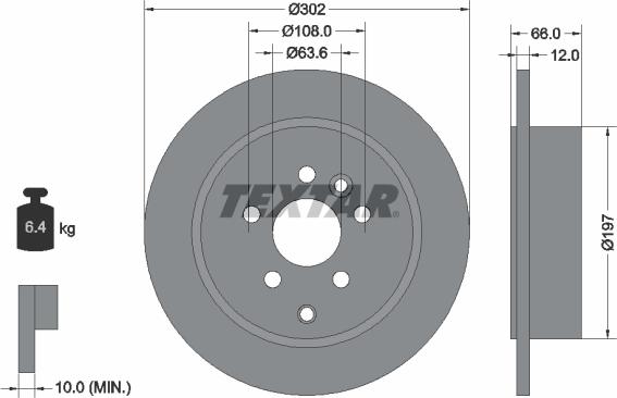 Textar 92162703 - Тормозной диск autospares.lv