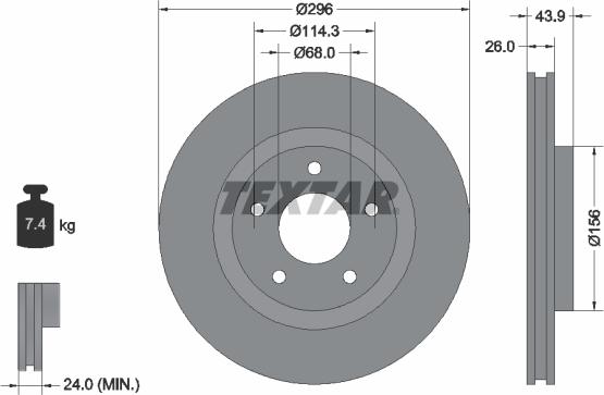 Textar 92167400 - Тормозной диск autospares.lv