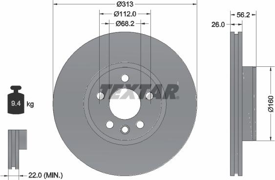 Textar 92109903 - Тормозной диск autospares.lv