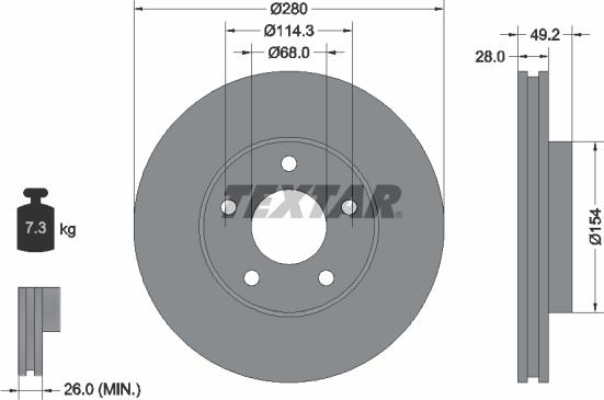 Textar 92109403 - Тормозной диск autospares.lv
