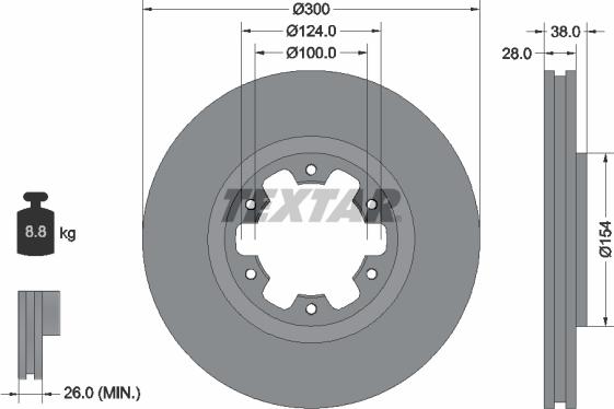 Textar 92109500 - Тормозной диск autospares.lv