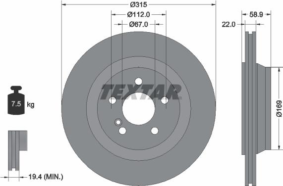 Textar 92109005 - Тормозной диск autospares.lv