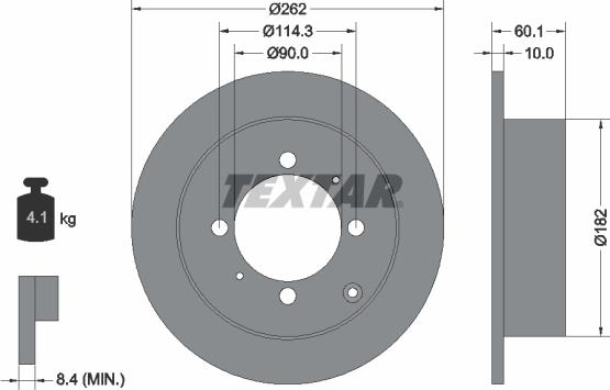 Textar 92104000 - Тормозной диск autospares.lv