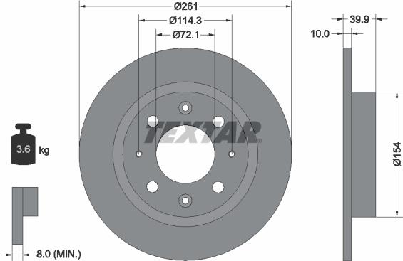 Textar 92104300 - Тормозной диск autospares.lv