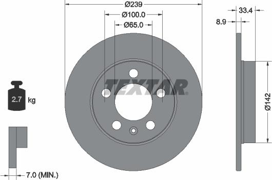 Textar 92105800 - Тормозной диск autospares.lv