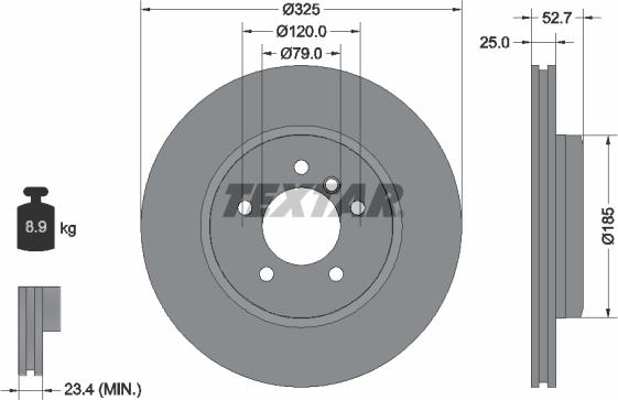 Textar 92106900 - Тормозной диск autospares.lv