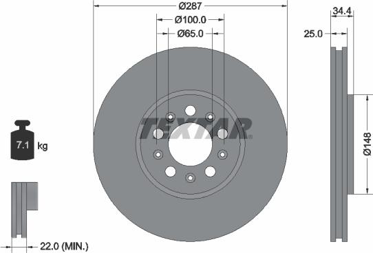 Textar 92106605 - Тормозной диск autospares.lv