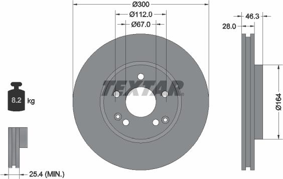 Textar 92106005 - Тормозной диск autospares.lv