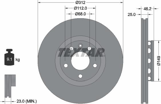 Textar 92106105 - Тормозной диск autospares.lv