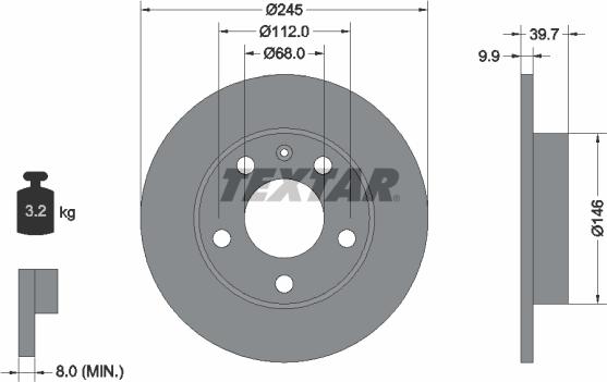 Textar 92106205 - Тормозной диск autospares.lv