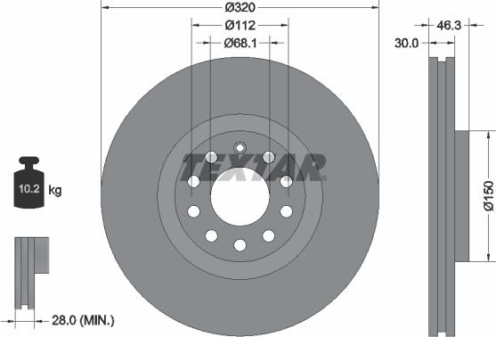 Textar 92106705 - Тормозной диск autospares.lv