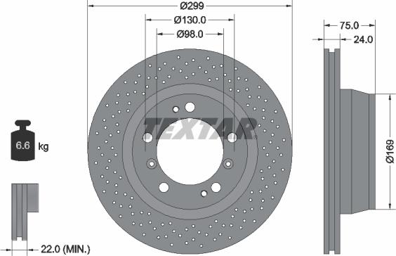 Textar 92100100 - Тормозной диск autospares.lv